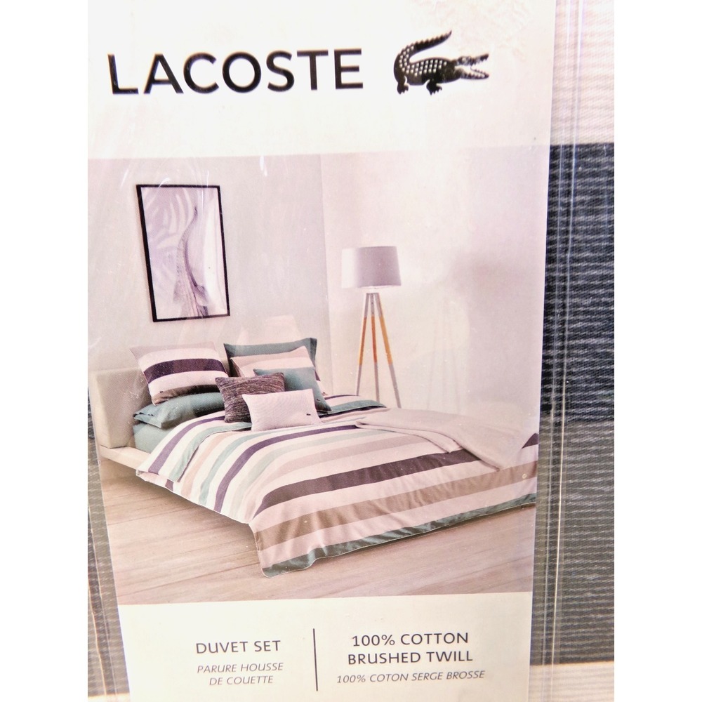 Lacoste King Bed Duvet 3 Piece Set Bailleul Ombre‎ Blue Duvet 2 Pillow Shams NEW